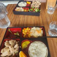 Taiwanese chicken bento box. at Kuan Yin Tea House in Southport