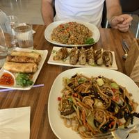 Dumplings, spring rolls, fried noodles & fried rice at Kuan Yin Tea House in Southport