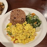 Ackee and rice and peas  at The Pelican Grill in Montego Bay