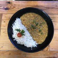 Dahl with basmati rice   at Casa Nirvana in Sao Martinho Das Amoreiras