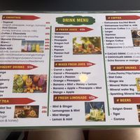 Drinks menu  at King Of Sandwich in Phan Thiet