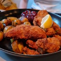 mushroom schnitzel at Let‘s be Frank in Vienna