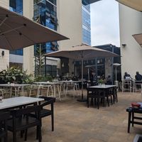 Outdoor seating at Barista & Co in Nairobi