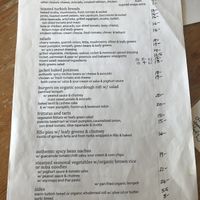 Lunch menu at One Earth Cafe in Willoughby