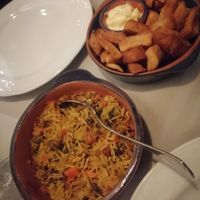 Kitchari Indian Rice & fried Casava at Sodade Casa da Cultura in Boa Vista