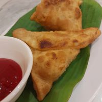 Vegan samosas at Banana Leaf Saigon in Ho Chi Minh City