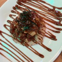tostada del tartar caribe   at Salvei in Playa Del Carmen