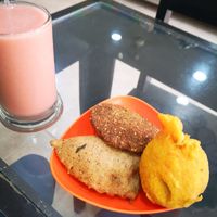 Papa relleno, empanada, y falafel at Vital in Santa Marta