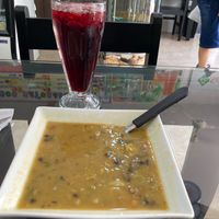 Soup as part of the vegan lunch at Vital in Santa Marta