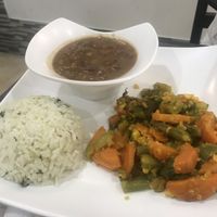 Three of my four options of the daily meal  at Vital in Santa Marta
