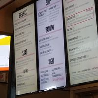 Bottom right shows the coating for whether the food is vegan or vegan optional at DFW - Bahn Shop in Euless