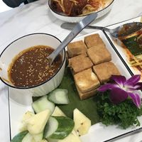 Tofu satay (tofu was firm on the outside and melted in your mouth. Sauce was mild.)  at Voila in Kuala Lumpur