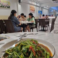 Kangkung, and space vibe at Voila in Kuala Lumpur