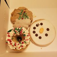Christmas cookies and donut at The Water Bar in Geneva