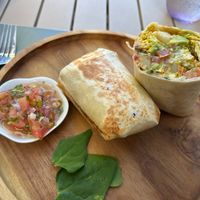 Breakfast burrito  at Flora Vegan Cafe in Tamarindo