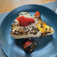 Pineapple, Passion Fruit Cheesecake   at Flora Vegan Cafe in Tamarindo