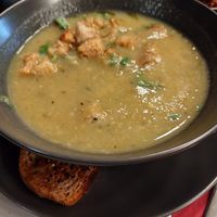 Leek and potato soup at Pulse in Edinburgh