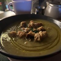 Cream of artichoke & chestnut celeriac soup   at Pulse in Edinburgh