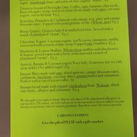 Menu at Pulse in Edinburgh