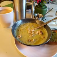 Soup of the day (creamy leek and lentil) at Pulse in Edinburgh
