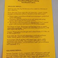 Menu at Pulse in Edinburgh