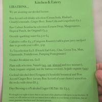 Drinks menu at Pulse in Edinburgh