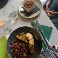 Traybake w/ lentil salad & tiramisu overnight oats   at Pulse in Edinburgh