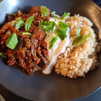 Roasted aubergine stew at Pulse in Edinburgh