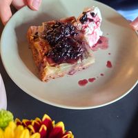 Apple upside-down cake at Pulse in Edinburgh