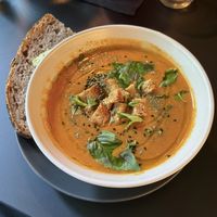 Tomato & red pepper soupp  at Pulse in Edinburgh