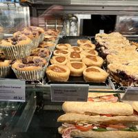 Three vegan cakes in the top row   at Espresso House - S Hovedhallen in Oslo