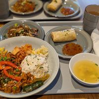 Einmal quer durch die Karte. Assorted choices from the menu. at Tofuhaus Soja in Bochum