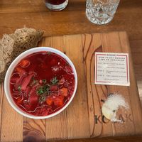 Vegan Borsch  at Kozak Homemade Ukrainian Food in Vancouver