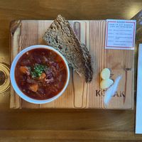 Borsch without sour cream.  at Kozak Homemade Ukrainian Food in Vancouver