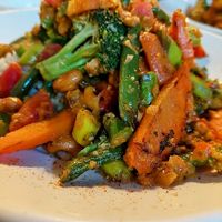 Vegan dish: veggie korma, lots of green beans and broccolki at Judy's On Cherry in Reading