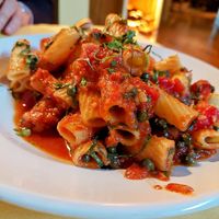 Enraged (spicy) pasta, minus the parm at Judy's On Cherry in Reading