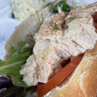 Vegan lobster roll  at Blue Moon Cafe in Fayetteville