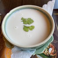 Mock chicken and mushroom soup  at Nakorn Thai in Kassel