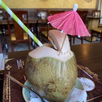 Fresh coconut   at Nakorn Thai in Kassel