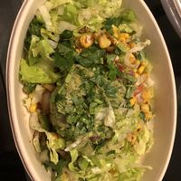 Lettuce ,Guac ,pico de gallo , corn , cilantro   at Guac Time in Hicksville