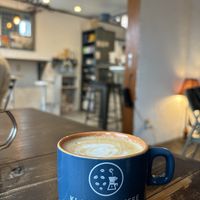 Hot decaf soy cappuccino  at Klatch Coffee in Ishigaki