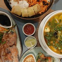 Vegan Fresh Rolls, Vegan Steamed Rolls, Vegan Pho Soup, Vegan Salad Bowl with Tofu at Hanoi in Athens