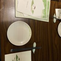 Place setting and menus  at Tofu Vegan - Spitalfields in East London