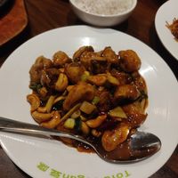 Mushrooms gong bao at Tofu Vegan - Spitalfields in East London