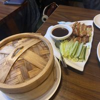 Faux duck and pancakes  at Tofu Vegan - Spitalfields in East London