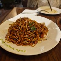 Special fried noodles sichuan style   at Tofu Vegan - Spitalfields in East London