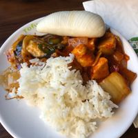 My delicious plate! at Tofu Vegan - Spitalfields in East London