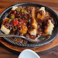 Black bean sauce tofu at Tofu Vegan - Spitalfields in East London