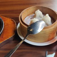 Soupy dumplings at Tofu Vegan - Spitalfields in East London