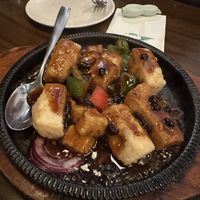 Sizzling black bean tofu   at Tofu Vegan - Spitalfields in East London